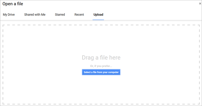 Fichier ouvert Google Sheets