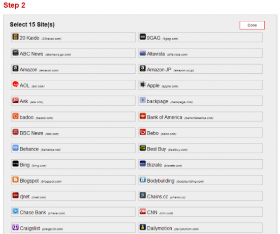 page Web de numérotation rapide