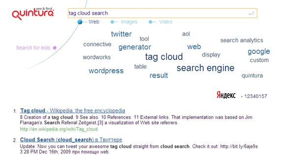 recherche avec nuage de tags