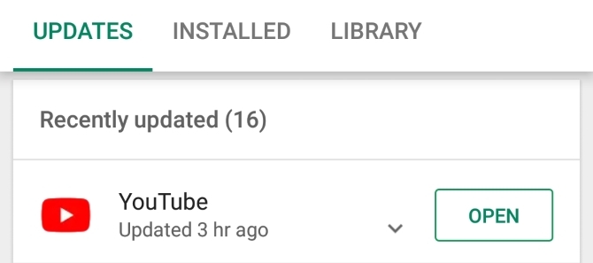 Mise à jour de YouTube sur Android