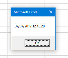 boîte de message Excel