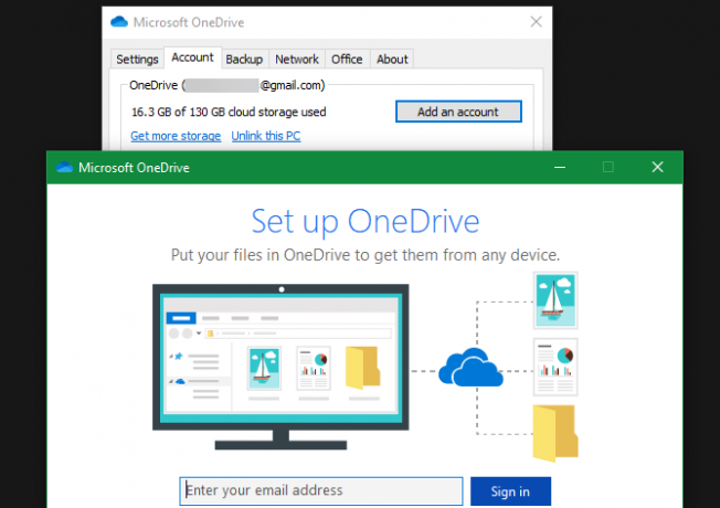 OneDrive Ajouter des fenêtres NewAccount