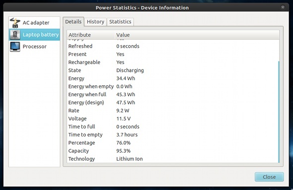 consommation d'énergie linux