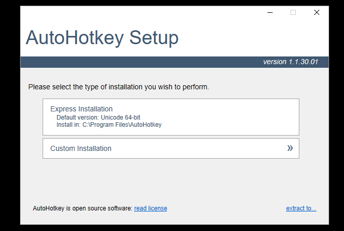 Programme d'installation d'AutoHotkey