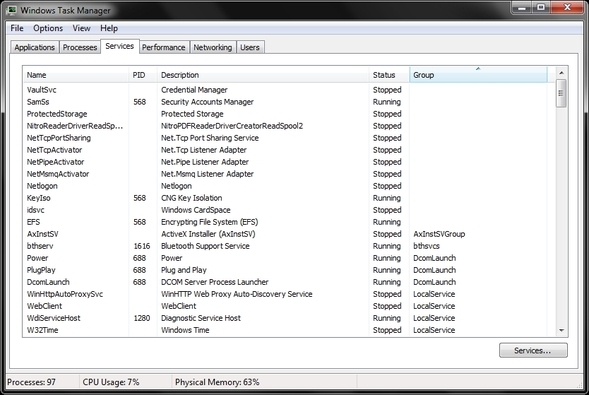 Mystères du gestionnaire de tâches de Windows 7: pourquoi vous n'avez pas besoin de services WTM alternatifs
