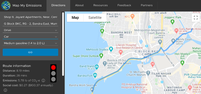 Calculez l'empreinte carbone de vos déplacements quotidiens avec Map My Emissions