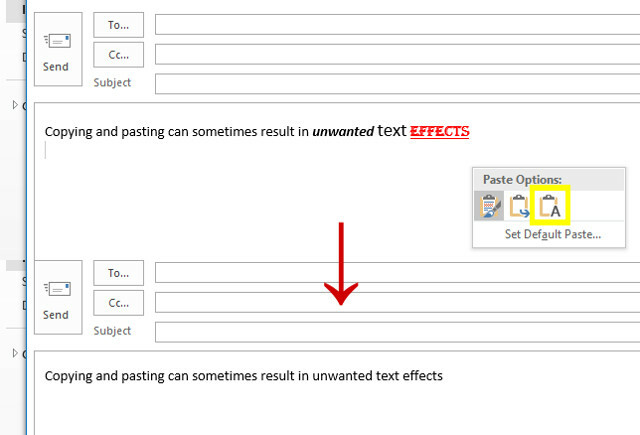 effets de texte indésirables