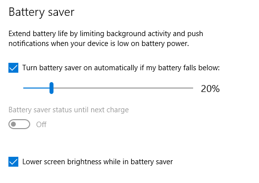 économiseur de batterie écran luminosité fenêtres 10