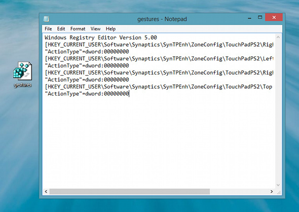 Windows 8 gestes