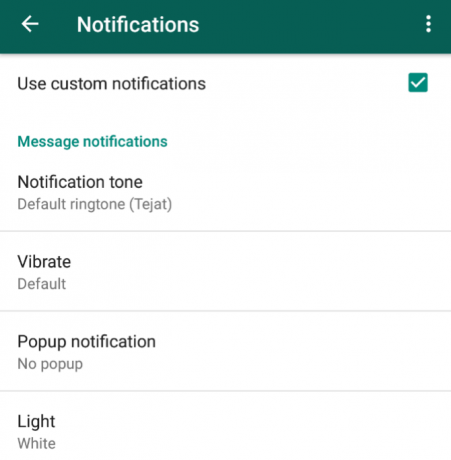 notifications personnalisées WhatsApp