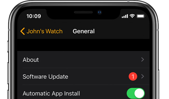 Mise à jour Apple Watch