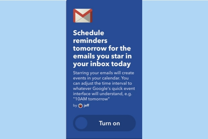 ifttt gmail rappels de calendrier des e-mails favoris