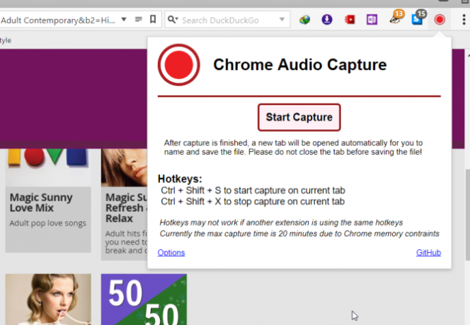 extension de capture audio chrome pour chrome