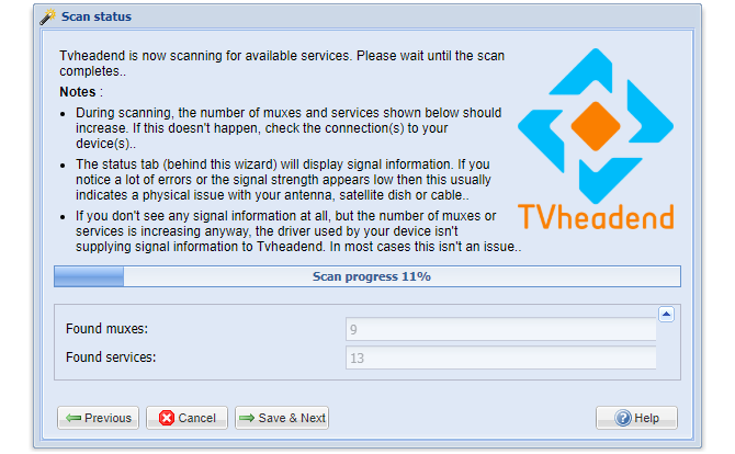 Analyse des canaux de configuration Web de Tvheadend