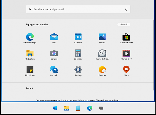 Windows 10x menu Démarrer tuiles en direct
