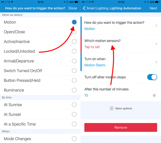 Comment configurer et utiliser votre système Samsung SmartThings Sélection intelligente du capteur de mouvement d'éclairage