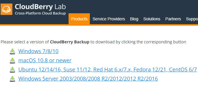 CloudBerry Backup protège les fichiers sur Windows, Mac et Linux 01 Plateformes de sauvegarde CloudBerry