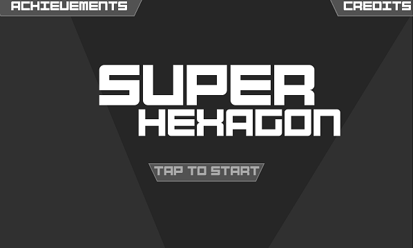 Écran de démarrage Super Hexagon