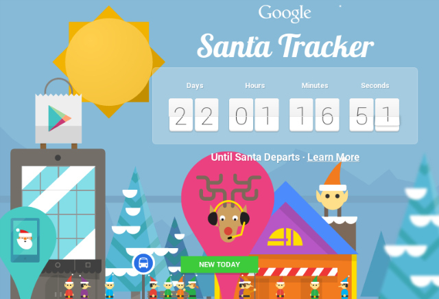 page d'accueil de google-santa-tracker