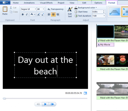 Titres Windows Movie Maker