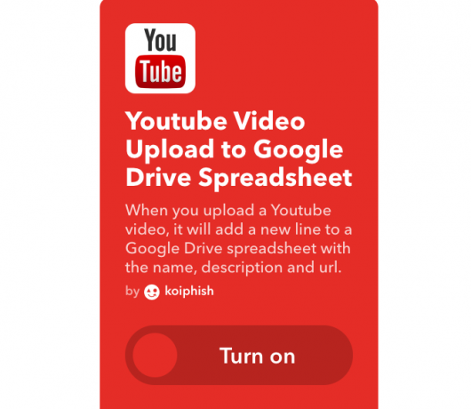 youtube ifttt enregistrer des vidéos feuille de google
