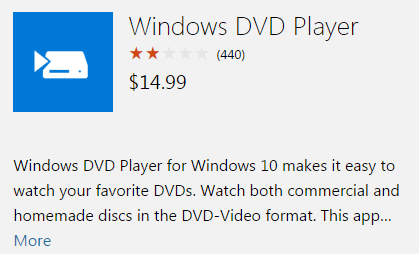 Lecteur DVD Windows Store américain