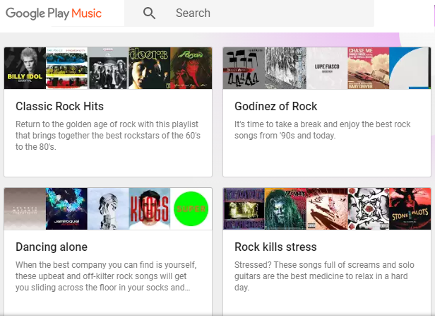 catalogue google musique