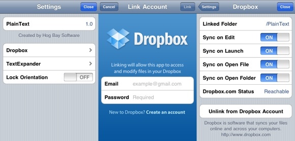 en utilisant dropbox