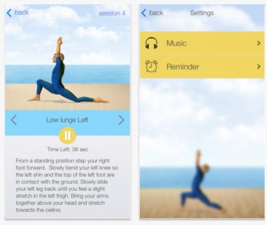 application de yoga de cinq minutes