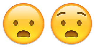 émoticône emoji surpris choqué