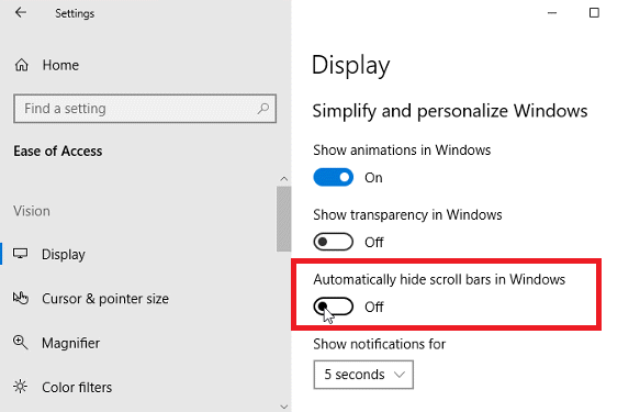 Comment toujours afficher les barres de défilement dans les applications Windows Store