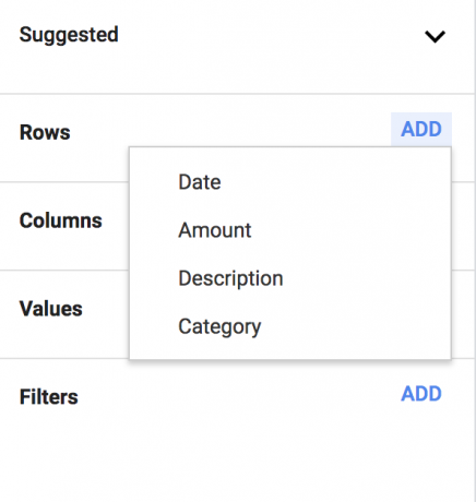 Comment créer des tableaux croisés dynamiques dans Google Sheets Lignes de l'éditeur de tableau croisé dynamique