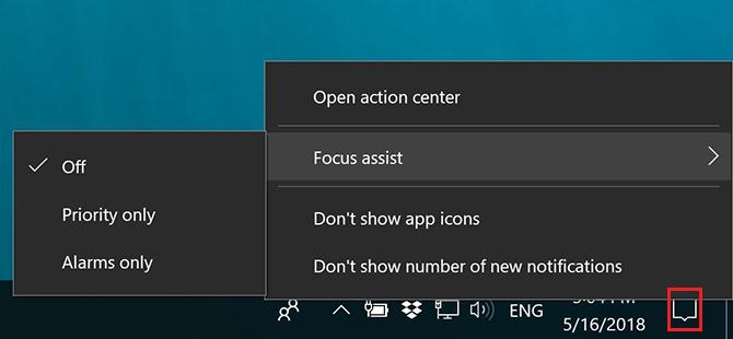 Comment utiliser Windows Focus Assist (anciennement des heures calmes) Focus Assist 2