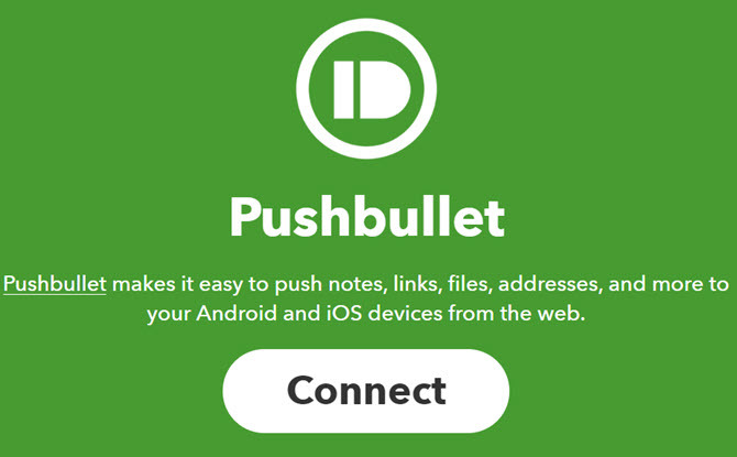 Pushbullet se connecte avec IFTTT