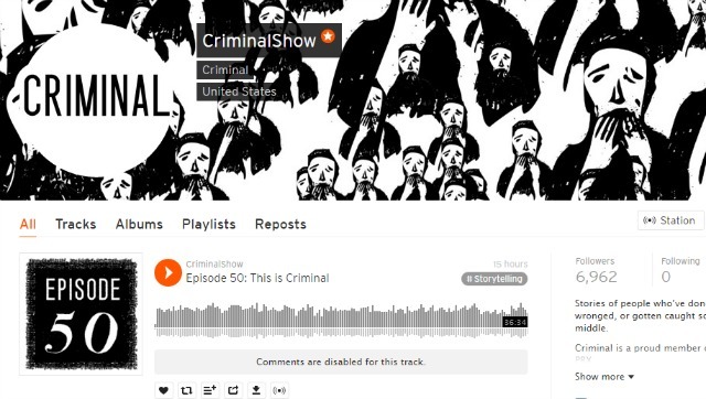 Podcast criminel sur SoundCloud