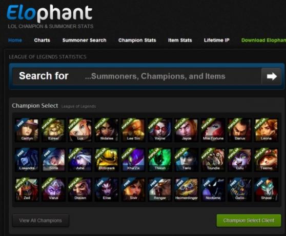 2 grands sites pour l'analyse et la statistique de League Of Legends elophant1