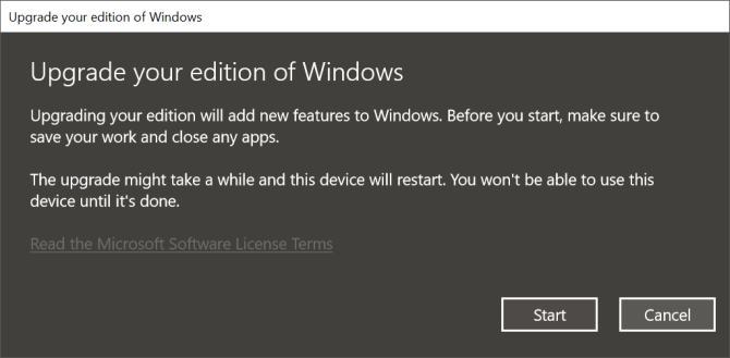 Mettre à niveau Windows 10 Edition vers Pro