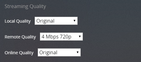 qualité de streaming plex