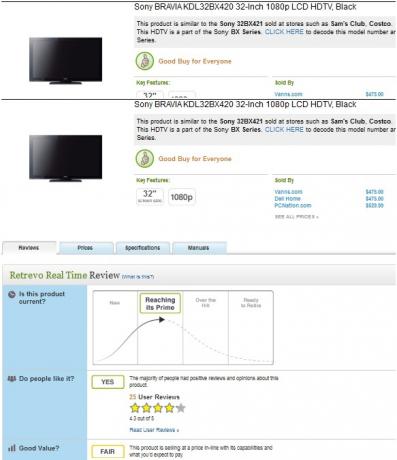 Décodeur de modèle HDTV Retrevo: décode le graphique des numéros de modèle de télévision HD