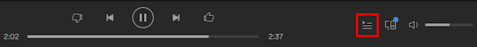 historique de la file d'attente Spotify