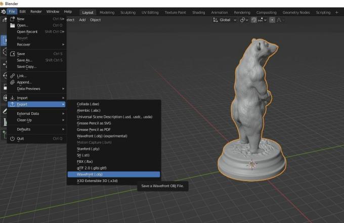 Exporter un modèle 3D depuis Blender