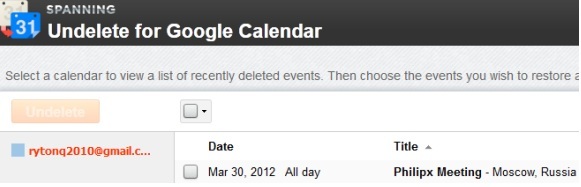 récupérer les événements de calendrier Google supprimés