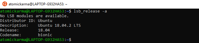 Utilisez la commande lsb_release pour vérifier votre version Linux