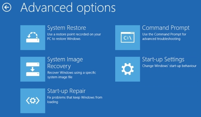 paramètres de démarrage avancés de Windows 10