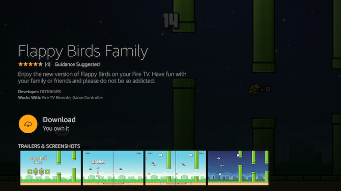 Comment utiliser Amazon Fire TV Stick: Comment télécharger et jouer à Flappy Birds Family et à d'autres jeux