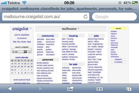 craigslist sur iphone