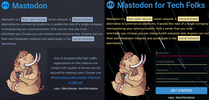 inscription au réseau social mastodon