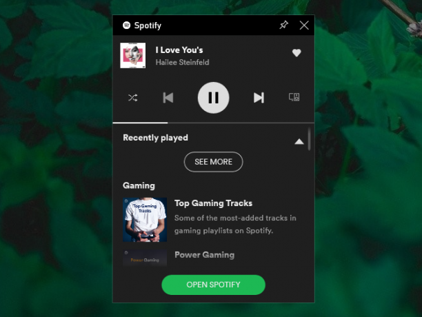 Barre de jeu Spotify