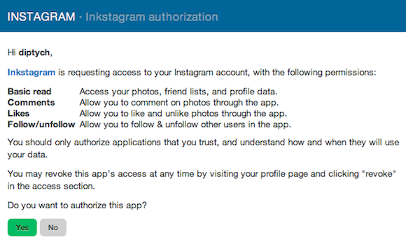 interface web instagram