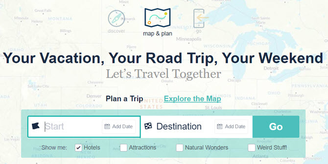 roadtrippers plan trip